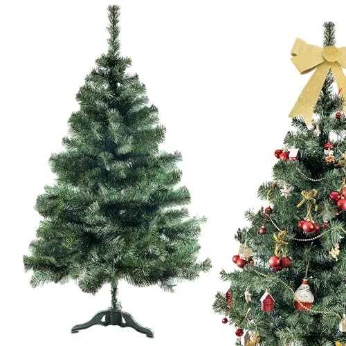 Creative Home Naturgetreuer Weihnachtsbaum Künstlich | Immergrüner künstlicher Tannenbaum | 150 cm | Weihnachtsdeko | Tiefgrüne dichte Zweige Stabiler Ständer | Innen & Außen