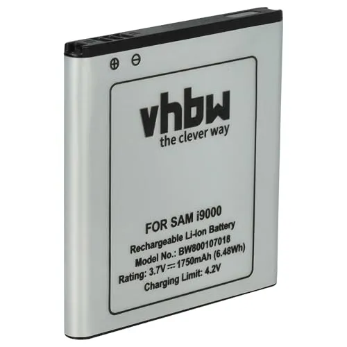 vhbw Akku Ersatz für Samsung EB575152VA, EB575152LU, EB575152, EB575152LA, EB575152VU für Handy Smartphone Telefon (1750 mAh, 3,7 V, Li-Ion)