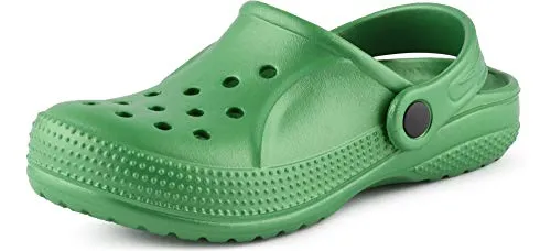 Ladeheid Clogs Kinder Schuhe für Mädchen und Jungen leichte Gartenclogs Gartenschuhe Kinder KL055 (Smaragdgrün, 29 EU)