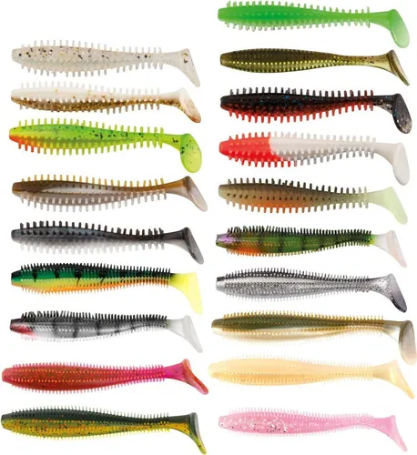 Fox Rage Spikey Shad 6cm - Gummifisch, Farbe:Black N White