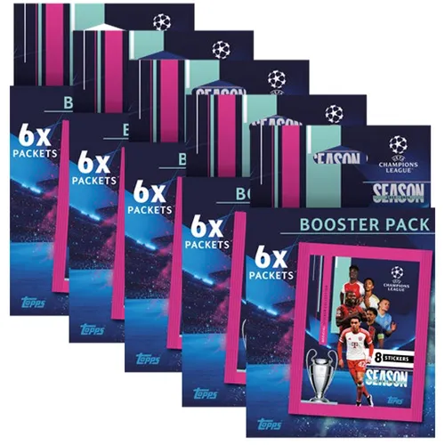 Topps Champions League 2023/24 Sammelsticker - 5 Blister - Erlebe die Champions League mit den Topps Sammelstickern 2023/24! Ideal für Sammler und Fans, um die besten Spieler zu verewigen und die Kollektion zu vervollständigen.