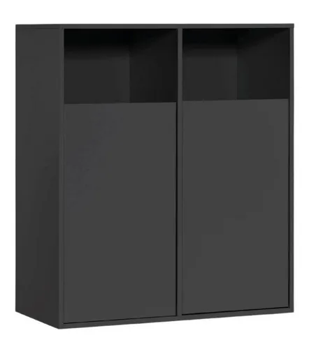 mokebo® Wäscheschrank 'Der Wäschehüter' in Weiß - Hoch- & Midischränke fürs Bad – Stilvoller Wäschesammler aus Holz mit 2 Fächern, ideal für die ordentliche Wäschetrennung und perfekt integrierbar in jedes Interior.