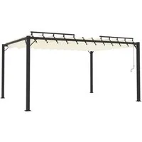 vidaXL Pergola mit Lamellendach 3x4 m - Eleganter Gartenpavillon - Pavillons aus robustem Aluminium mit wasser- und schmutzabweisendem Stoff und verstellbarem Lamellendach für optimalen Sonnenschutz im Garten oder auf der Terrasse.