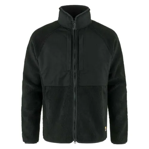 Fjällräven Herren Vardag Pile Jacke, Black/Black, XL - Hochflorige Fleecejacke für Männer, ideal für Outdoor-Aktivitäten. Robuste Materialien, inklusive G-1000 Verstärkungen und nachhaltige Stoffe, bieten Komfort und Langlebigkeit.