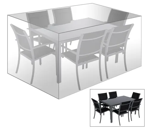 Woltu Gartenmöbel-Schutzhülle, transparent - Sitzgruppen-Schutzhülle aus robustem Polyethylengewebe, schützt Ihre Gartenmöbel vor Witterungseinflüssen und ist leicht zu reinigen.