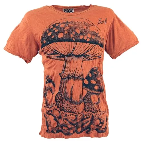GURU SHOP Sure Herren T-Shirt Fliegenpilz - Rostorange, Baumwolle, Size:L