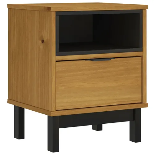 furnicato Nachttisch aus Massivholz in Eichen-Optik – 40 x 35 x 50 cm