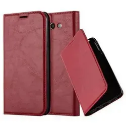 Cadorabo Hülle für Samsung Galaxy J5 2017 US Version Schutz Hülle in Rot Handyhülle Etui Case Cover Magnetverschluss