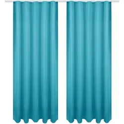 Bestgoodies Dekoschal Ellen Universalband Blickdicht 2er Pack - 140x245 cm Türkis