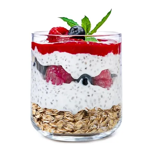 KONZEPT Dessertgläser 12-teiliges Set aus Glas - Dessertschalen für Tiramisu, Panna Cotta & Co. – kratzfest und spülmaschinenfest, ideal für Gastronomie und festliche Anlässe.