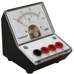 PeakTech P 205-06 Spannungsmessgerät - Analog Voltmeter mit Spiegelskala - Messgeräte für 0 … 3V, 15V und 30V DC. Hochwertiges, batteriefreies Messgerät mit stabilem ABS-Gehäuse und gut lesbarer Spiegelskala.