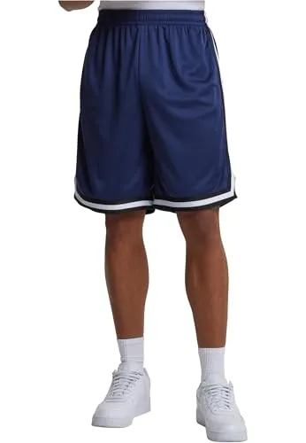 Urban Classics Herren Shorts Stripes Mesh Shorts - Herren-Shorts im Basketball-Style, aus atmungsaktivem Polyester-Mesh für perfekten Komfort beim Sport und in der Freizeit. Erhältlich in verschiedenen Farben.