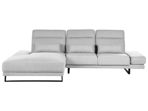 Produktbild BELIANI 4-Sitzer Ecksofa Hellgrau mit Chaiselongue