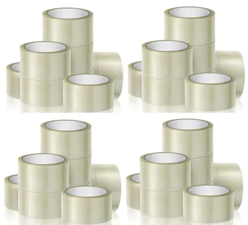 BAYLI Klebeband 108 Rollen PP Klebeband transparent 48mm x 66m - starkes Paketband