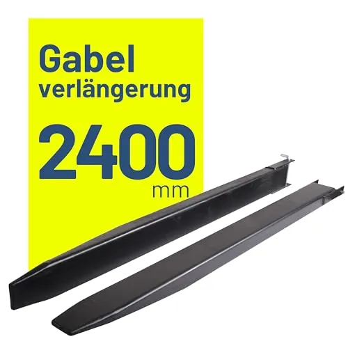 Pallit 2,4m Gabelverlängerung geschlossen 2400mm Länge 160 x 55 mm Innenmaß EXTEND Gabelverlängerung Stapler Zubehör aus Stahl Paar Zinkenverlängerung lange Gabel