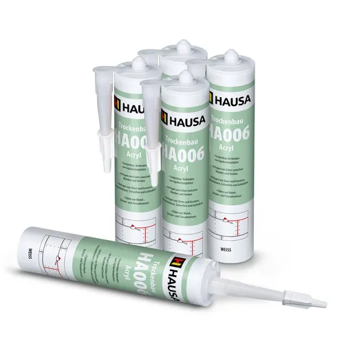 5x Hausa Maleracryl Bauacryl Dichtstoff Innen & Außen elastische Dichtmasse weiß