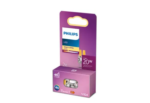 2x Philips Brenner COB LED Leuchtmittel Stiftsockellampe 1,7W=20W G4 200lm 2700K