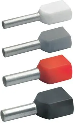 Klauke 87110 Aderendhülsen - 100 Stück, isoliert für 2 Leitungen, 2x 1qmm, 10mm lang, halogenfrei und galvanisch verzinnt