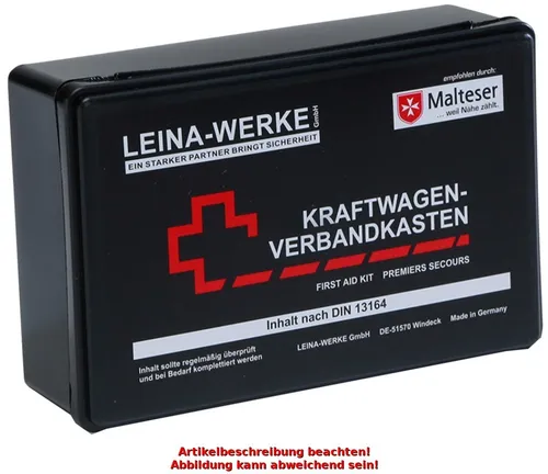 LEINA KFZ-Verbandkasten Standard, Inhalt DIN 13164, schwarz