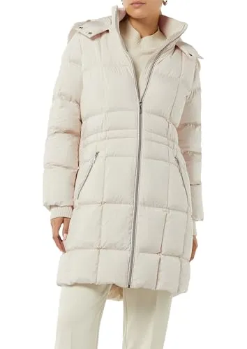 Comma Daunenparka mit abnehmbarem Kunstfell - Funktionsjacke mit Regular Fit, leicht und warm gefüttert, ideal für kalte Tage, mit fixierter Kapuze und Rippbündchen für optimalen Tragekomfort.