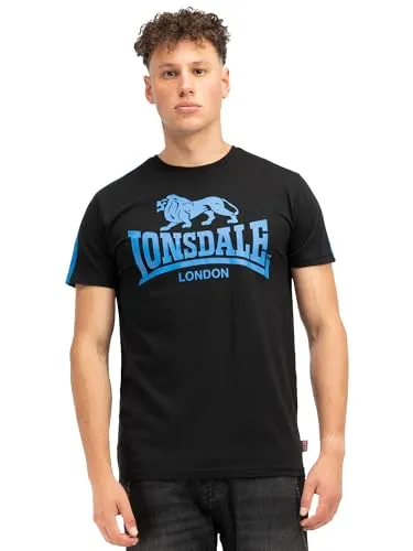 Lonsdale Herren T-Shirt Normale Passform HENCONNER 3XL, Black/Blue