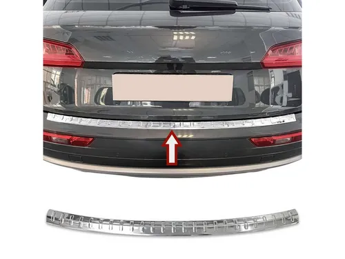 RECAMBO Ladekantenschutz für AUDI Q5 II, Typ FY, BJ ab 2017 - Abdeckblenden für optimalen Lackschutz im Ladebereich. Hochwertiger V2A Edelstahl sorgt für eine exklusive Optik und perfekte Passform, einfach zu montieren dank vormontiertem Spezialklebeband.