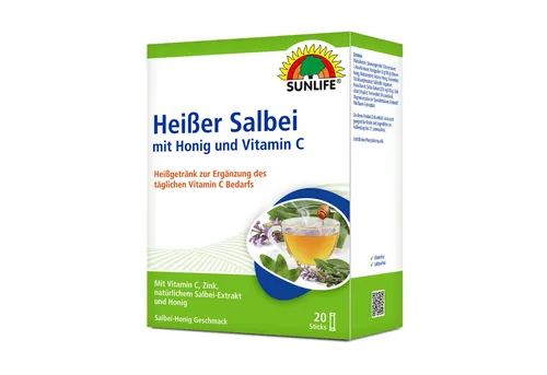 SUNLIFE SUNLIFE® Heißer Salbei 20 Sticks Wärme Erkältungszeit Beruhigend 1 x täglich den Inhalt eines Sticks mit 150 ml heißem oder kaltem Wasser übergießen, umrühren und trinken