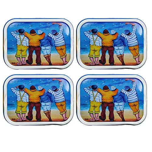 Food-United Fisch – SARDINEN-MARINIERT-WEISSWEIN - la quiberonnaise sardines filets marinées au vin blanc 4x 115g mit natürlichen Kräutern verfeinert in dekorativer Dose