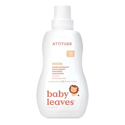 ATTITUDE Baby Laundry Detergent Liquid, EWG Verified, Safe for Baby Clothes, Infant and Newborn, Vegan and Naturally Derived Washing Soap, HE Compatible, Pear Nectar, 35 Loads, 1.05 Litres