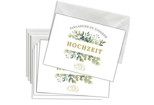 Briefzauber Einladungskarten 12x Hochzeit Einladungskarten mit 12x Umschlägen
