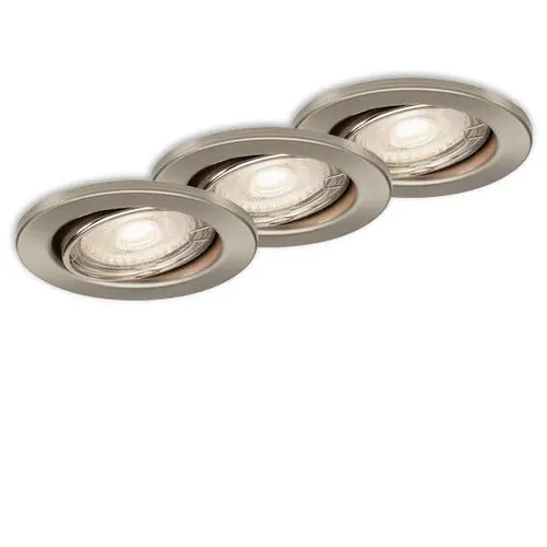 LED Einbauleuchten schwenkbar 3erSet IP23 Nickel 8,6 cm aus Metall BRILONER 406