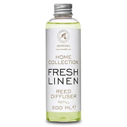 Raumduft Nachfüllflasche Frische Wäsche - 200ml - Nachfüller für Duftdiffusor - Lufterfrischer - Raumbeduftung - Fresh Linen Aroma - Diffuser Nachfüllen - Raumduft Refill - Reed Diffuser Refill