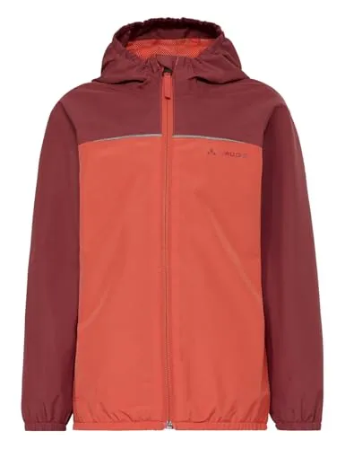 Vaude Kinder Turaco III Jacke – Wind- und Wasserdicht (Größe 134, rot) - Robuste 2-Lagen Regenjacke für Kinder mit Kapuze und elastischen Einfassungen, ideal für aktive Abenteuer im Freien.