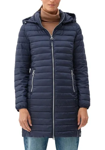 s.Oliver Lange Steppjacke mit Abnehmbarer Kapuze Navy 34 - Funktionsjacke im Slim Fit mit abnehmbarer Kapuze, ideal für wechselhaftes Wetter. Leichtes Futter und praktische Innentasche bieten zusätzlichen Komfort.