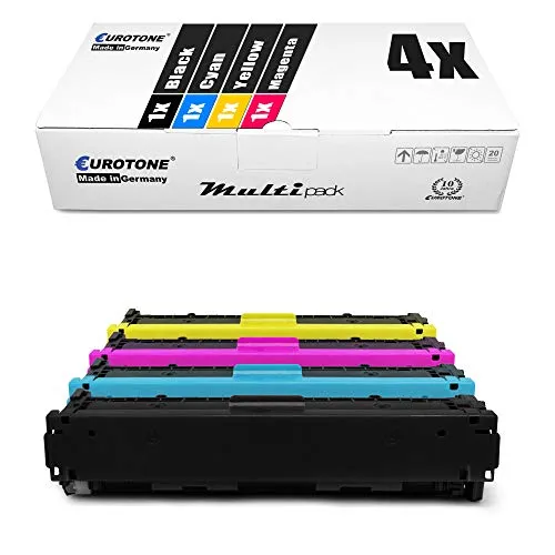 4X Müller Printware Toner kompatibel für Canon I-Sensys LBP 611 613 Cdw Cn, 045 / 045H BK CMY Set
