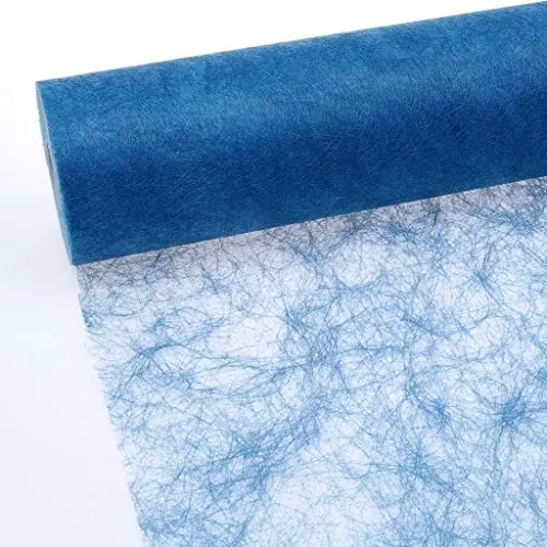 Deko AS GmbH Sizoflor Tischband Mittelblau 30 cm Rolle 25 Meter - Tischläufer in Mittelblau aus hochwertigem Polyester, ideal für festliche Anlässe und kreative Tischdekorationen.