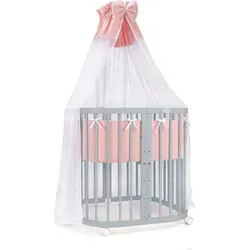 Waldin Babybett 7in1 aus Holz mit Matratze – grau - Vielseitiges Babybett mit 7 Funktionen, das mit Ihrem Kind mitwächst. Inklusive Matratze und einfacher Selbstmontage. Ideal für eine sichere und bequeme Schlafumgebung.