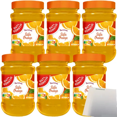 Gut&Günstig Marmelade Süße Orange 6er Pack 6x450g Glas usy Block