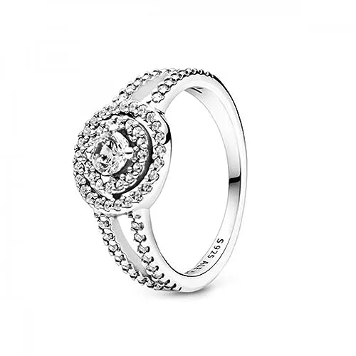 PANDORA Damen Ring Timeless funkelnder Heiligenschein Zirkonia Silber 199408C01 54