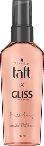 Taft x Gliss Serum Frizz Away (75 ml), Anti-Frizz Haarserum bietet bis zu 24 Stunden Frizz-Kontrolle, sorgt für antistatisches und entwirrtes Haar