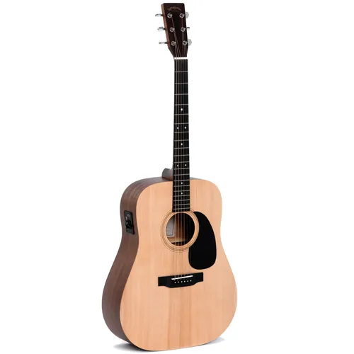 Sigma Guitars DME Westerngitarre - Elektroakustische Dreadnought Gitarre mit massiver Sitka-Fichtendecke und integriertem Tonabnehmersystem für kraftvollen Sound und einfache Stimmkontrolle.