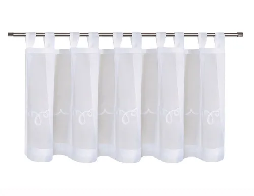 Gerster Scheibengardine Kalinda (1 St), Schlaufen, transparent, HxB: 50x150, mit feinem Stickdesign