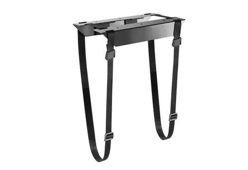 CAVO Halterung Desktop PC-Halterung CH-B mit reißfesten Gurten, (Computerhalter für alle PC-Größen bis 10 kg Gewicht, schwarz)