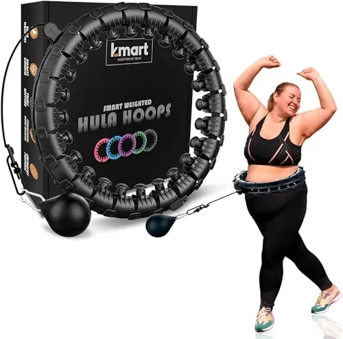 K-MART Smart Hula Ring Hoops - Fitnessreifen mit 360-Grad-Auto-Spinning-Ball für effektives Taillentraining und Massage. Ideal zur Gewichtsabnahme und Verbesserung der Flexibilität.