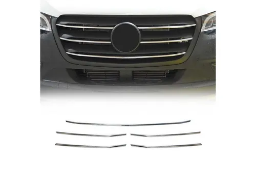 OMAC Zierleisten-Aufkleber für Mercedes Sprinter 907 910 - Hochwertiger 5tlg. Chrom Aufkleber für Kühlergrill, rostbeständig und einfach zu reinigen. Schützt Ihr Auto vor Kratzern und verleiht ihm ein stilvolles Aussehen.