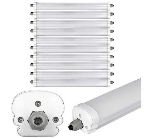 LED Röhre 120 cm - 10er Set Feuchtraumleuchte 36 Watt - Lampen für Garage und Werkstatt, ideal für Nassräume dank IP65 Schutz. Mit 4320 Lumen und 6400K kaltweißem Licht sorgen sie für optimale Ausleuchtung!