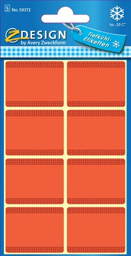AVERY Zweckform ZDesign Tiefkühletiketten HOME rot 5 Blatt à 8 Etiketten