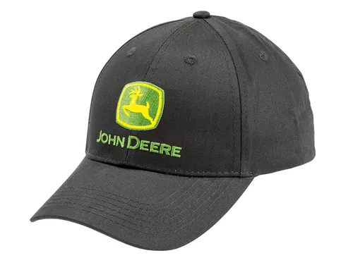 John Deere Herren Basecap Schwarz mit grünem Logo - Baseball Cap für Herren, aus 100% Baumwolle für hohen Tragekomfort, mit verstellbarem Verschluss für perfekte Passform und klassischem John Deere Hirschlogo.