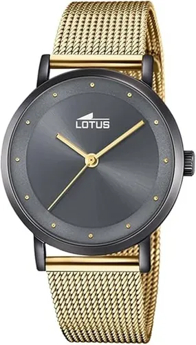 Lotus 18830/1 Damenuhr Armbanduhr Wasserdicht Edelstahl 35 mm gold/ schwarz