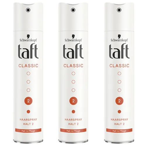taft Classic Haarspray Halt 2 bis zu 24h Halt und Pflege 250g 3er Pack